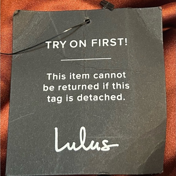 NWT Lulus Purely Elegant Rust Brown Satin Twist-Back Maxi Dress, Size XL - Picture 13 of 16